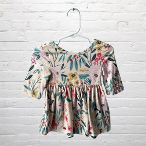 Mila & Rose // Pink Floral Peplum Baby Girls Tunic Top Quarter Sleeves